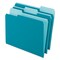 Pendaflex Interior File Folders 1/3-Cut Tabs Letter Size Teal 100/Box